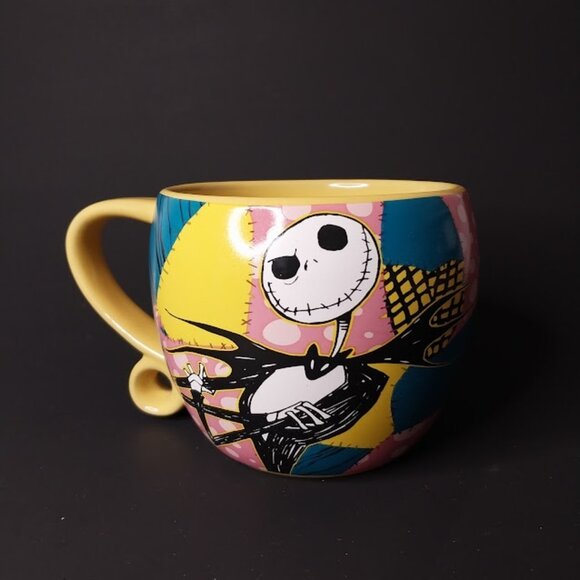 Disney The Nightmare Before Christmas Jack and Sally Patchwork Mug - Picture 1 of 8